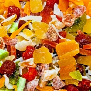 Lots of dried and candied fruits on Spice bazaar Istanbul